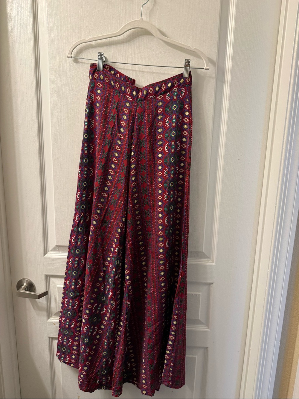 SHEIN Magenta Geometric Print Maxi Skirt